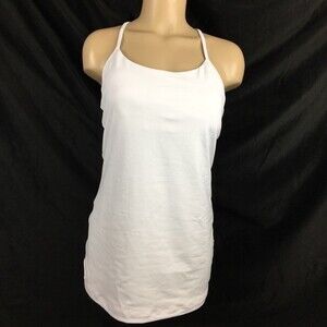 CRZ Yoga White Athletic Lined Sport Tank Top NEW 12